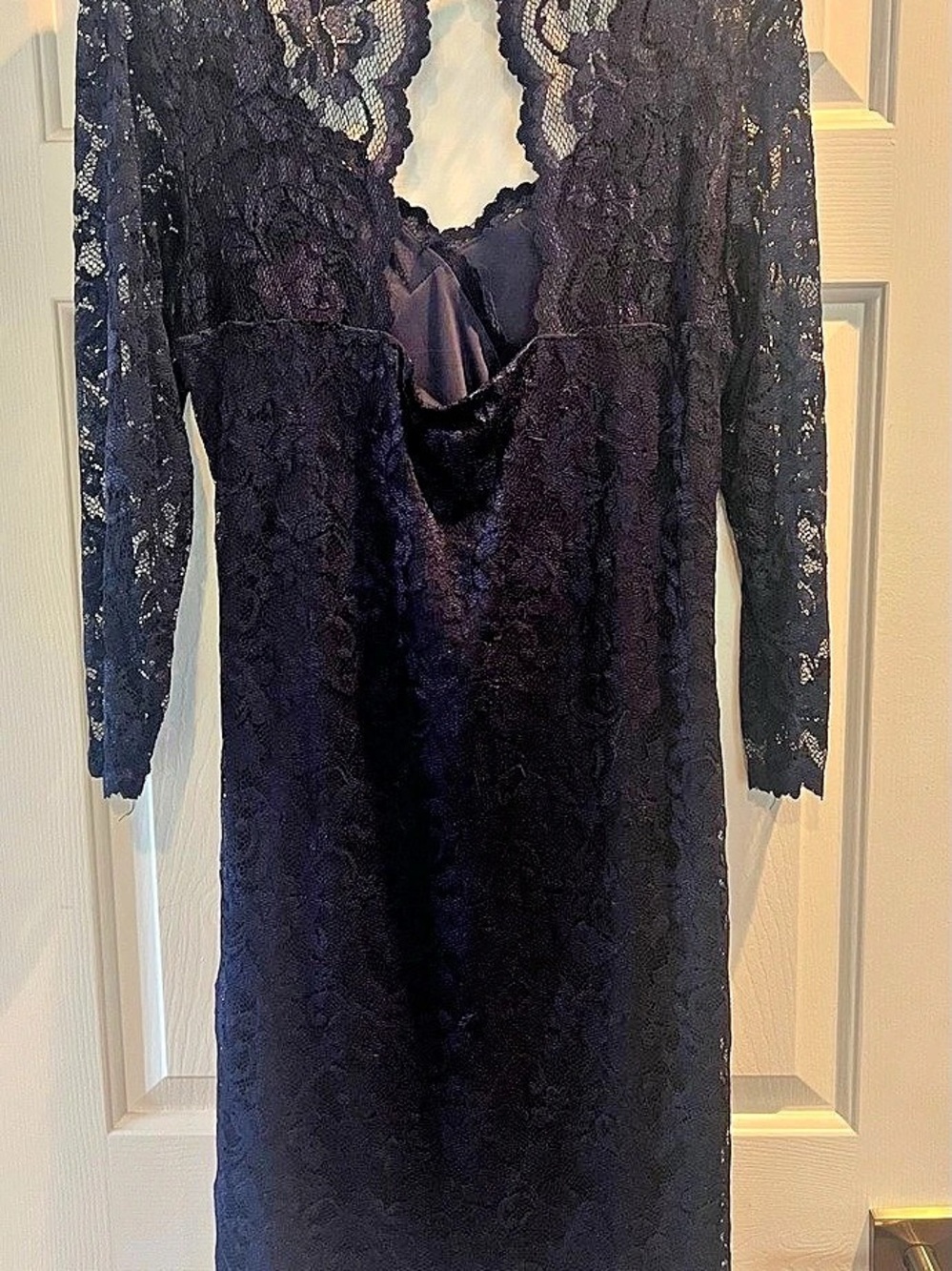 Marina Dark Navy Lace Midi Dress Size 14 Like New